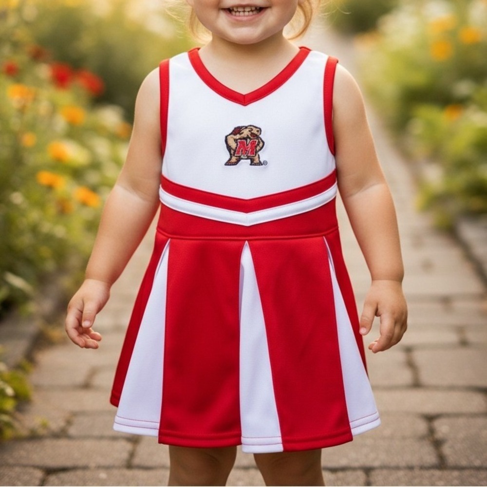 NCAA Maryland Terrapins Infant Toddler Girls' Cheerleader Uniform Outfit - 12M